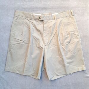 John Nordstrom pleated khaki shorts 100% Supima cotton wrinkle-free men size 38W